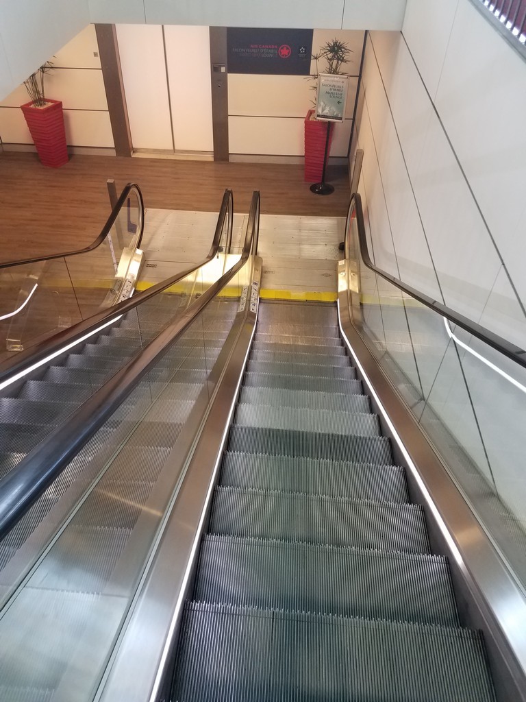 an escalators in a building