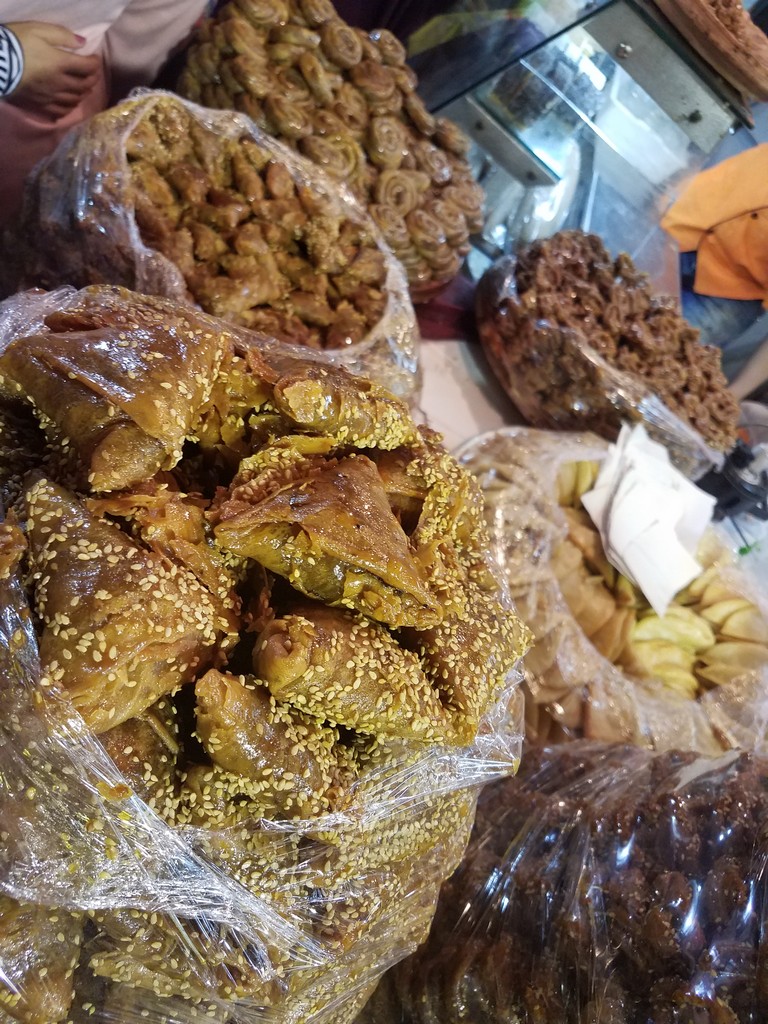 a group of bags of food