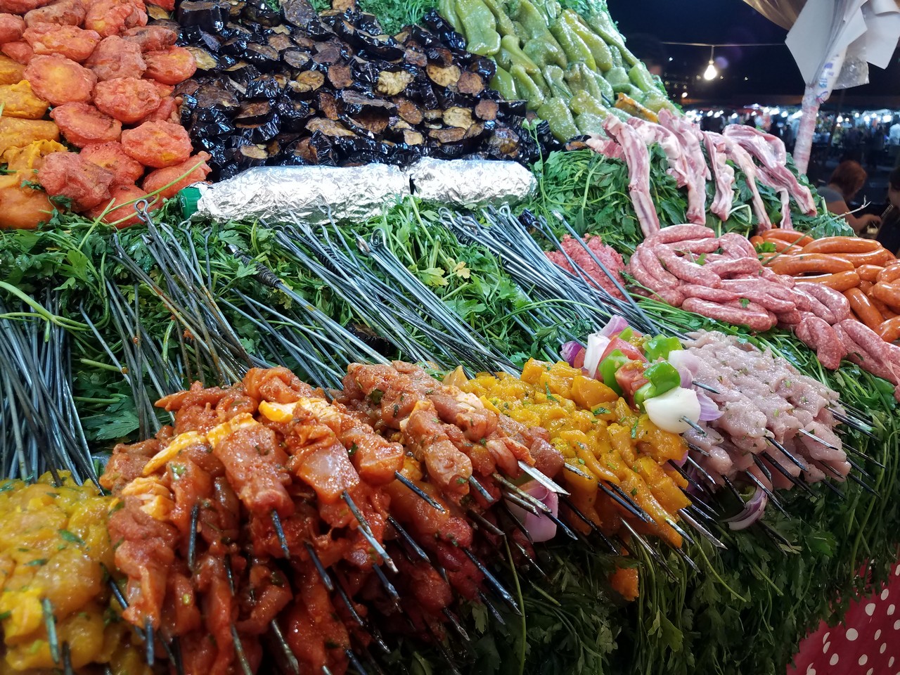 a large display of food