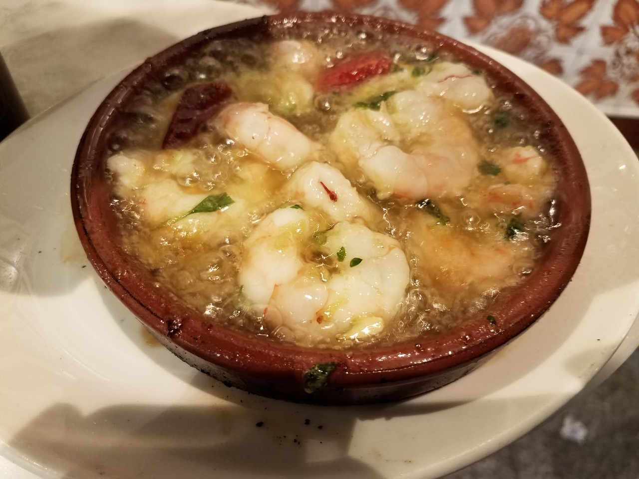 a bowl of shrimp soup