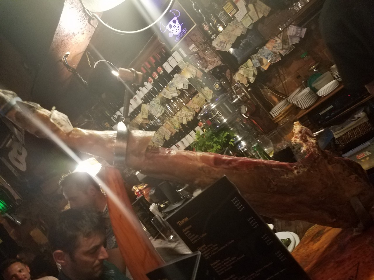 a large piece of meat from a bar