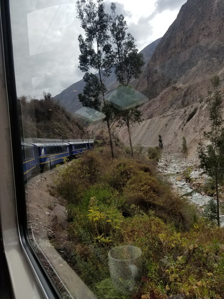 a train going through a window