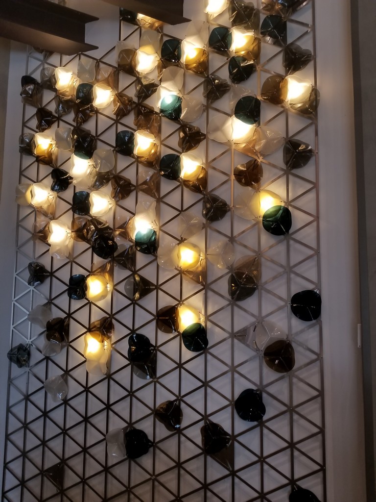 a wall with lights on it