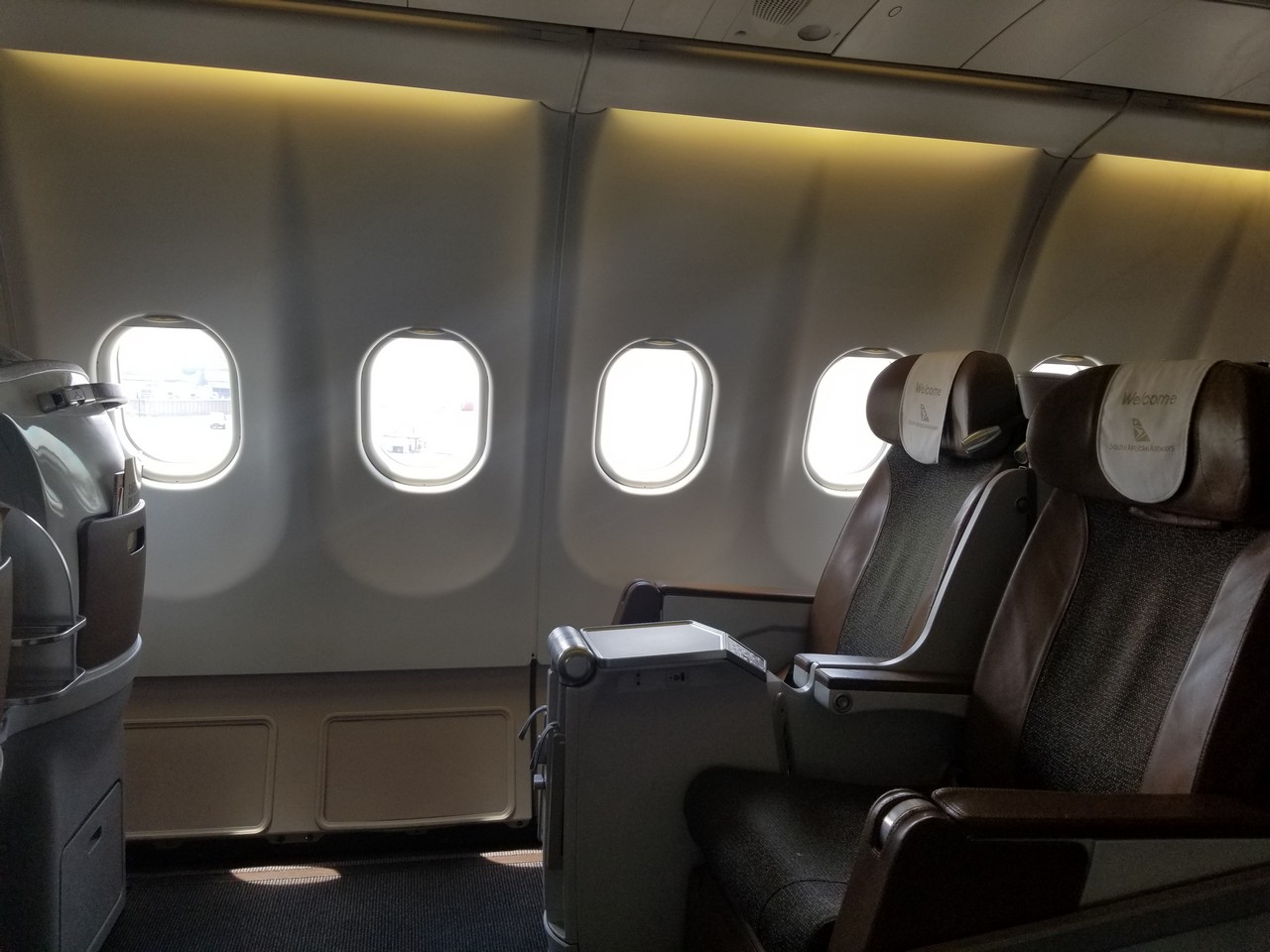 a plane with windows and seats