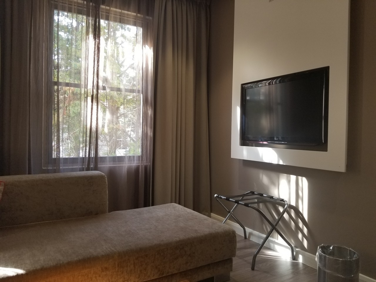 a tv on the wall in a room