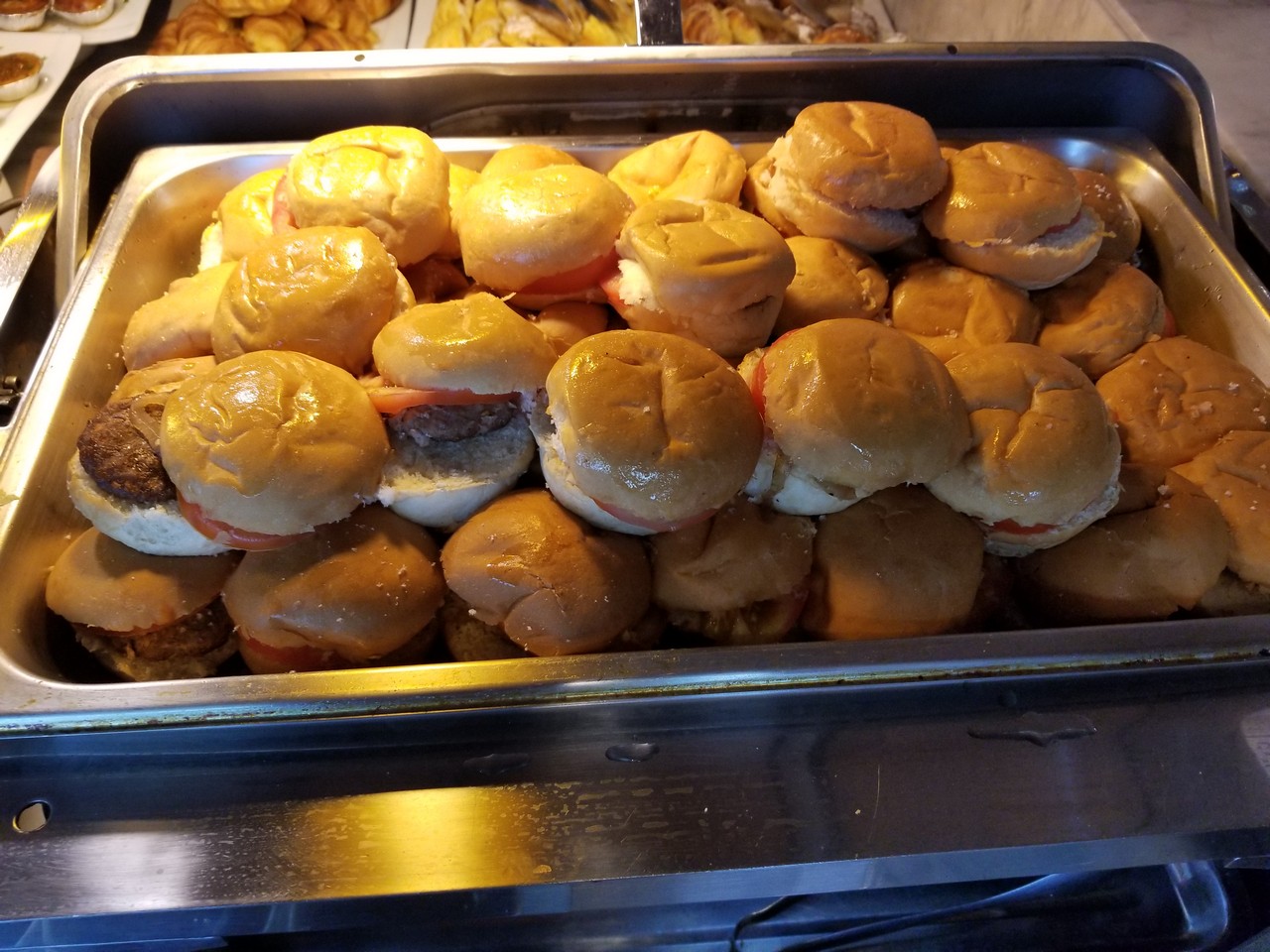 a tray of sandwiches