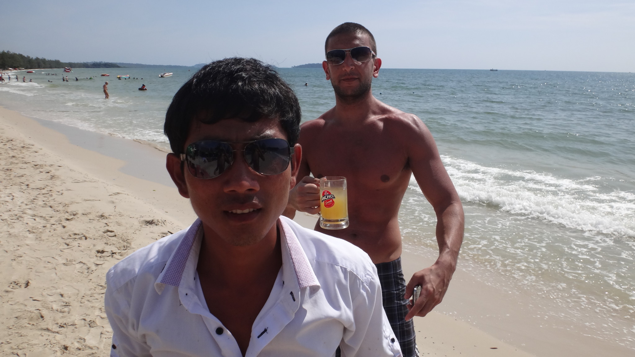 two men on a beach