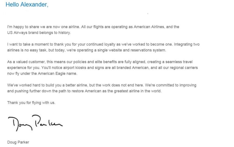 My Response to American Airlines CEO Parker’s Letter to Me