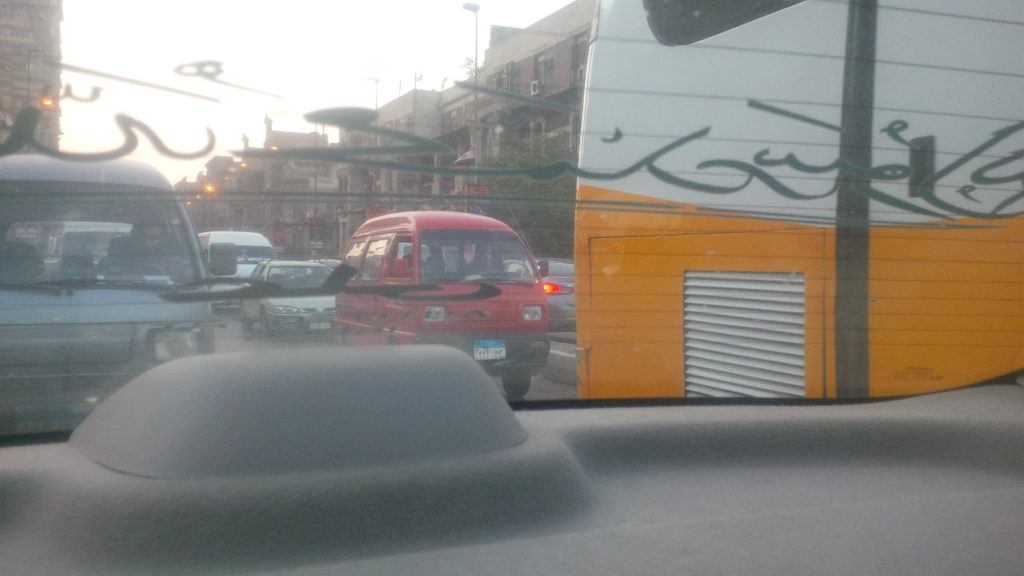 Stuck in Cairo traffic