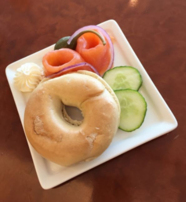 A light bagel and salmon snack 