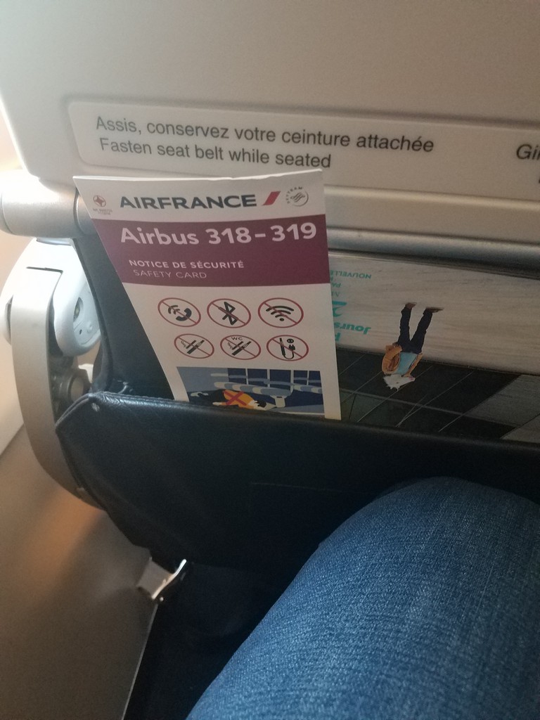 a sign in a seat