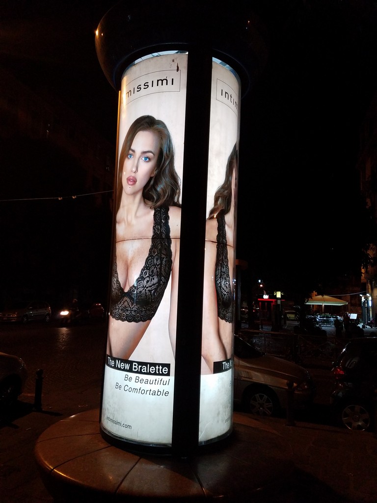 a pole with a woman's underwear on it