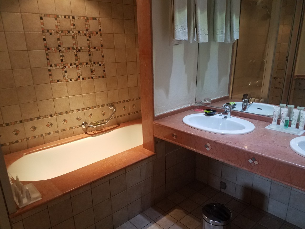 a bathroom with a sink and bathtub