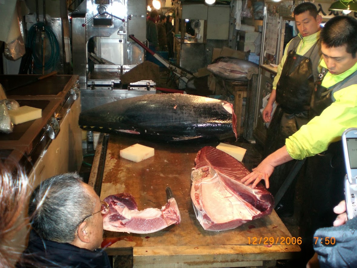 a man in a fish shop