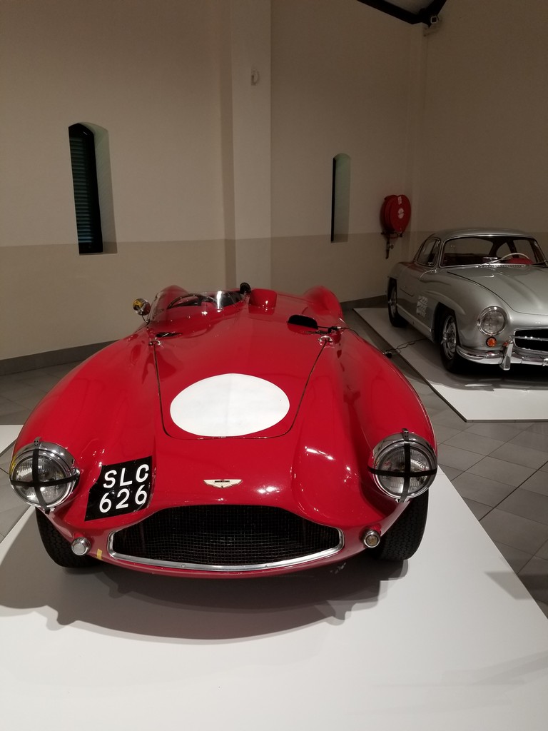 a red car on display