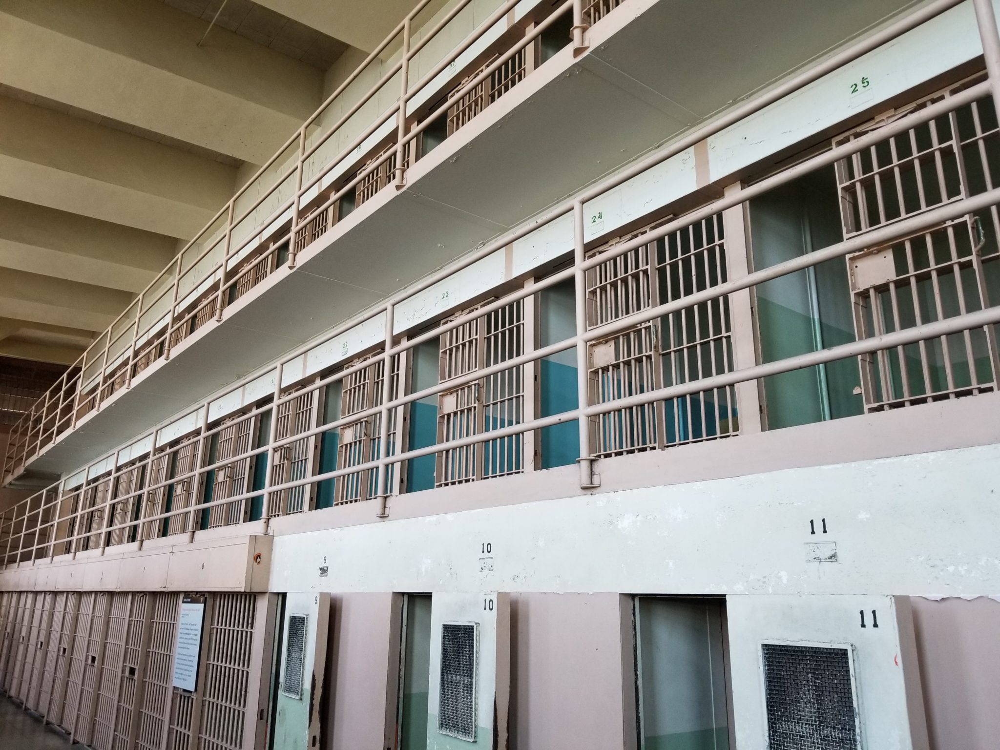 a row of jail cells