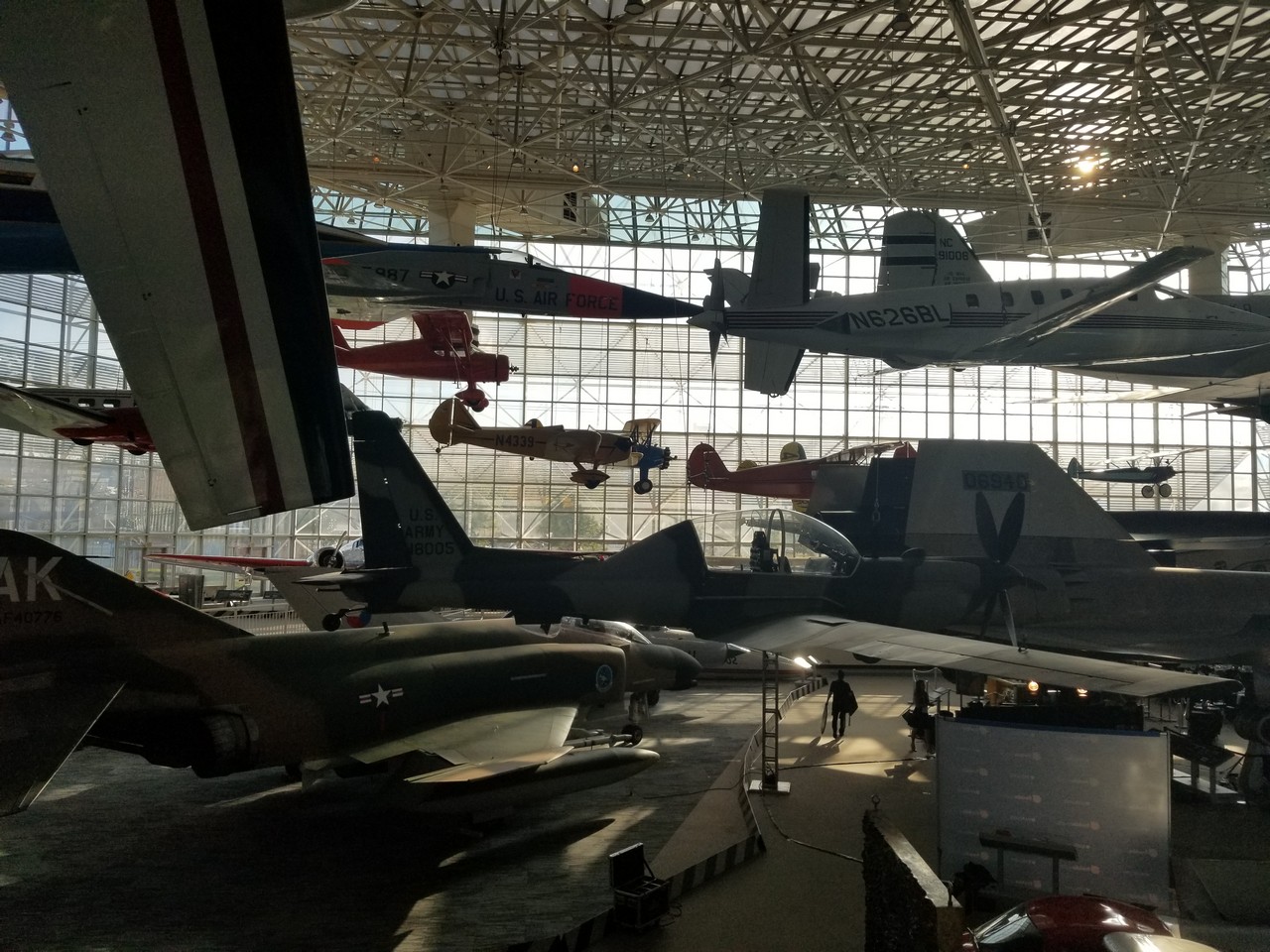 a group of airplanes in a building