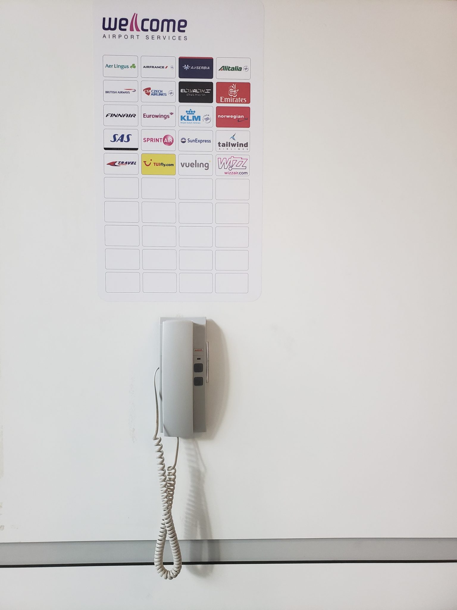 a phone on a wall