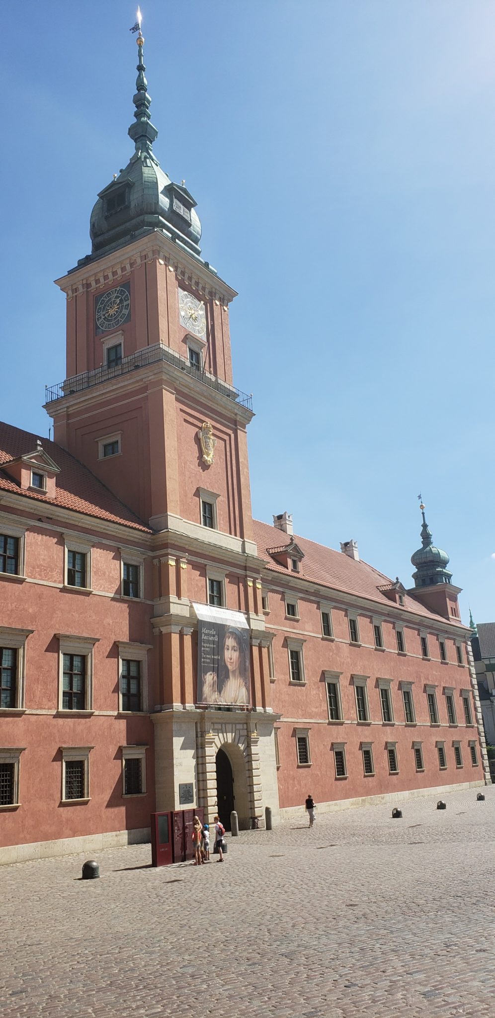 Royal Castle, Warsaw with a clock tower