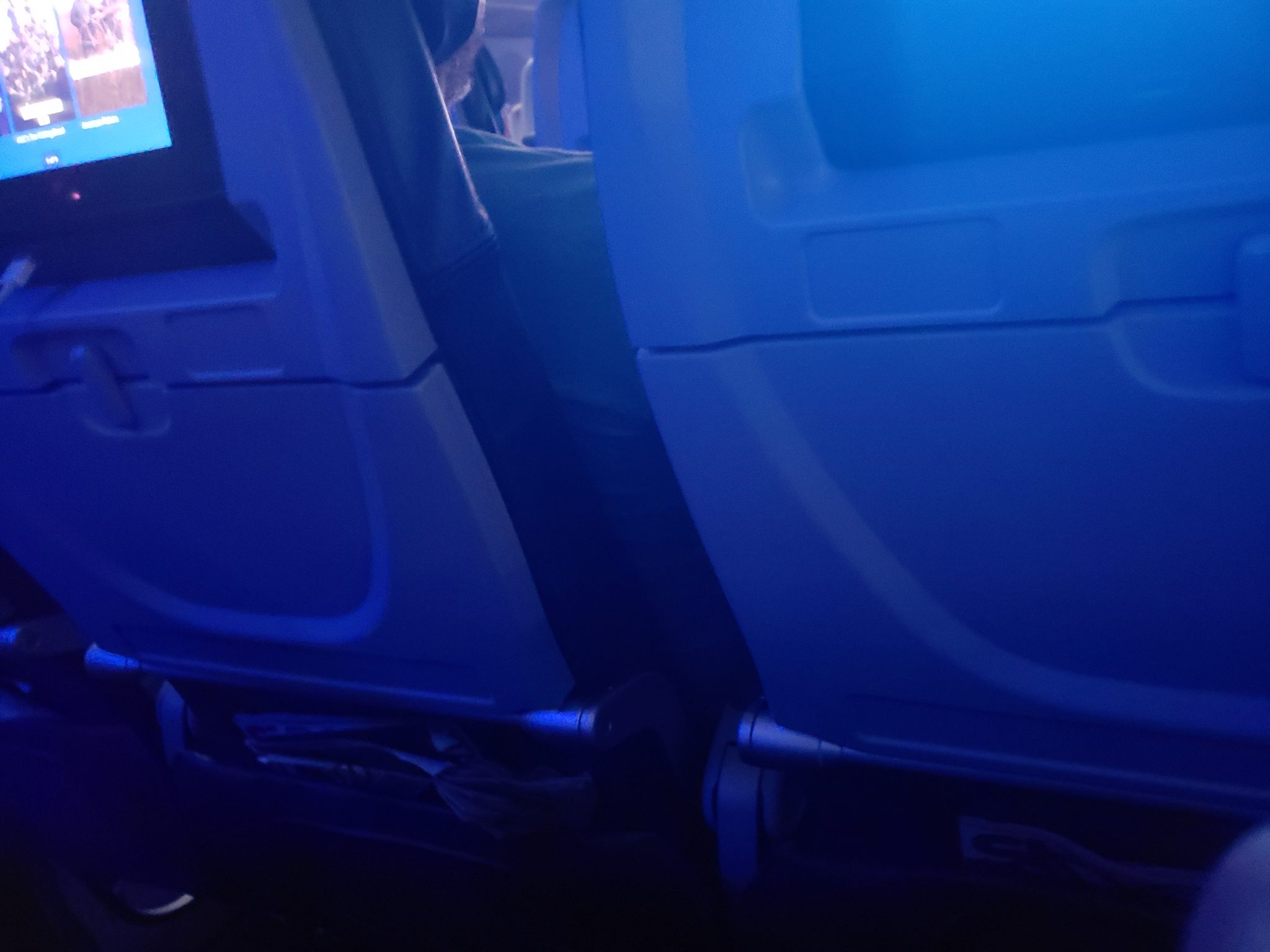 a person sitting in an airplane seat