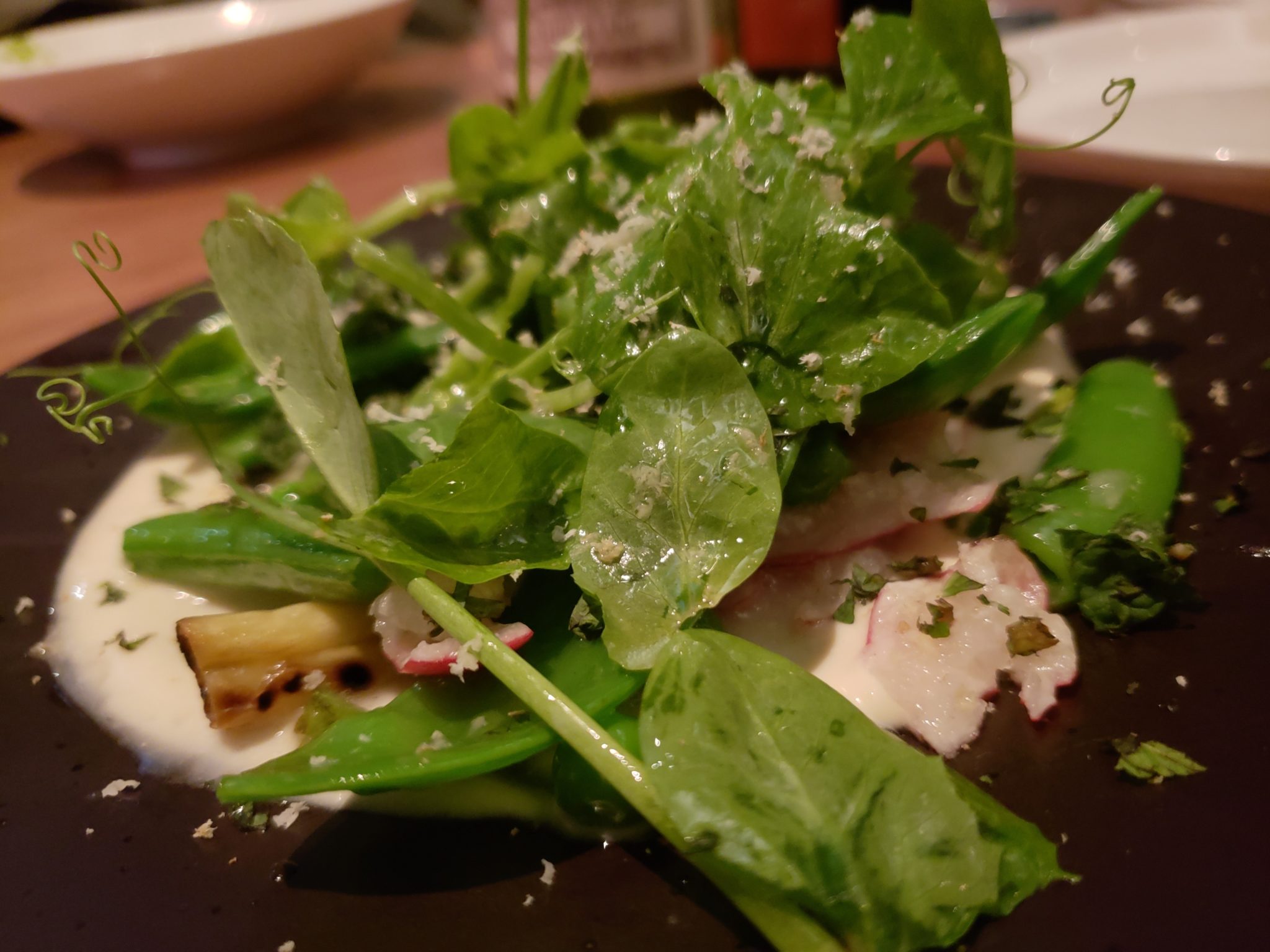a plate of green salad