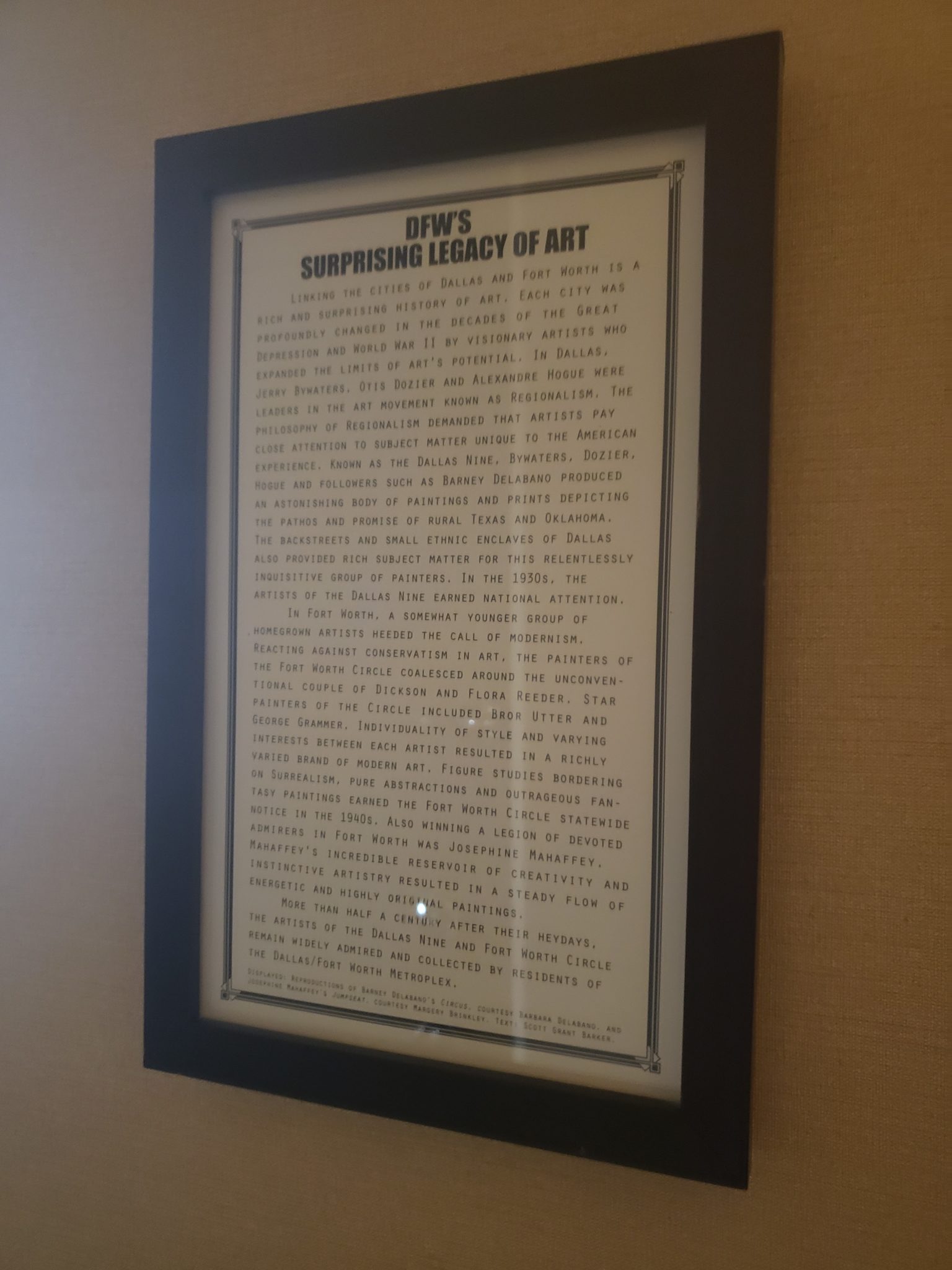 a framed picture of a poem