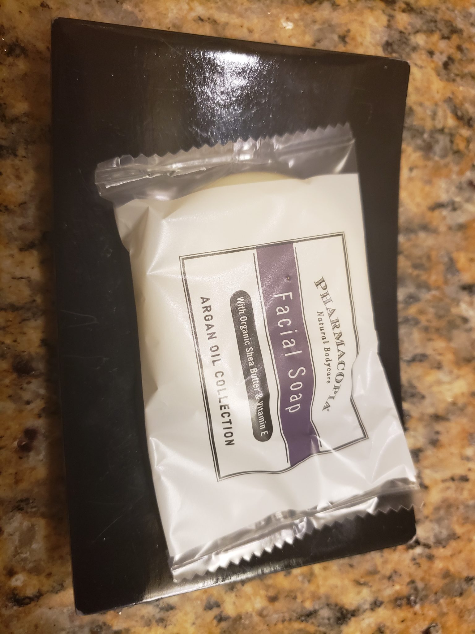 a white soap in a plastic bag