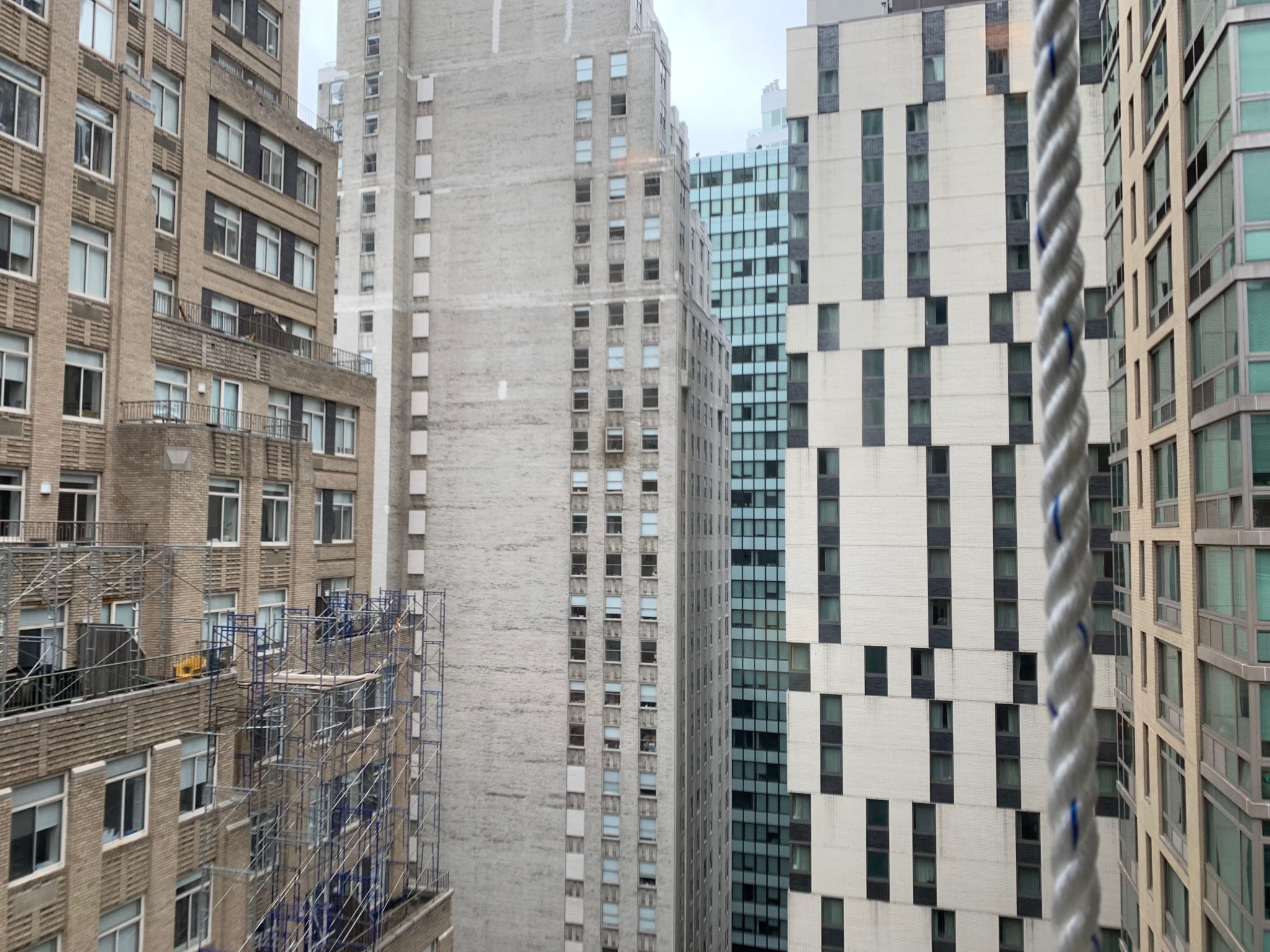 a tall buildings with scaffolding