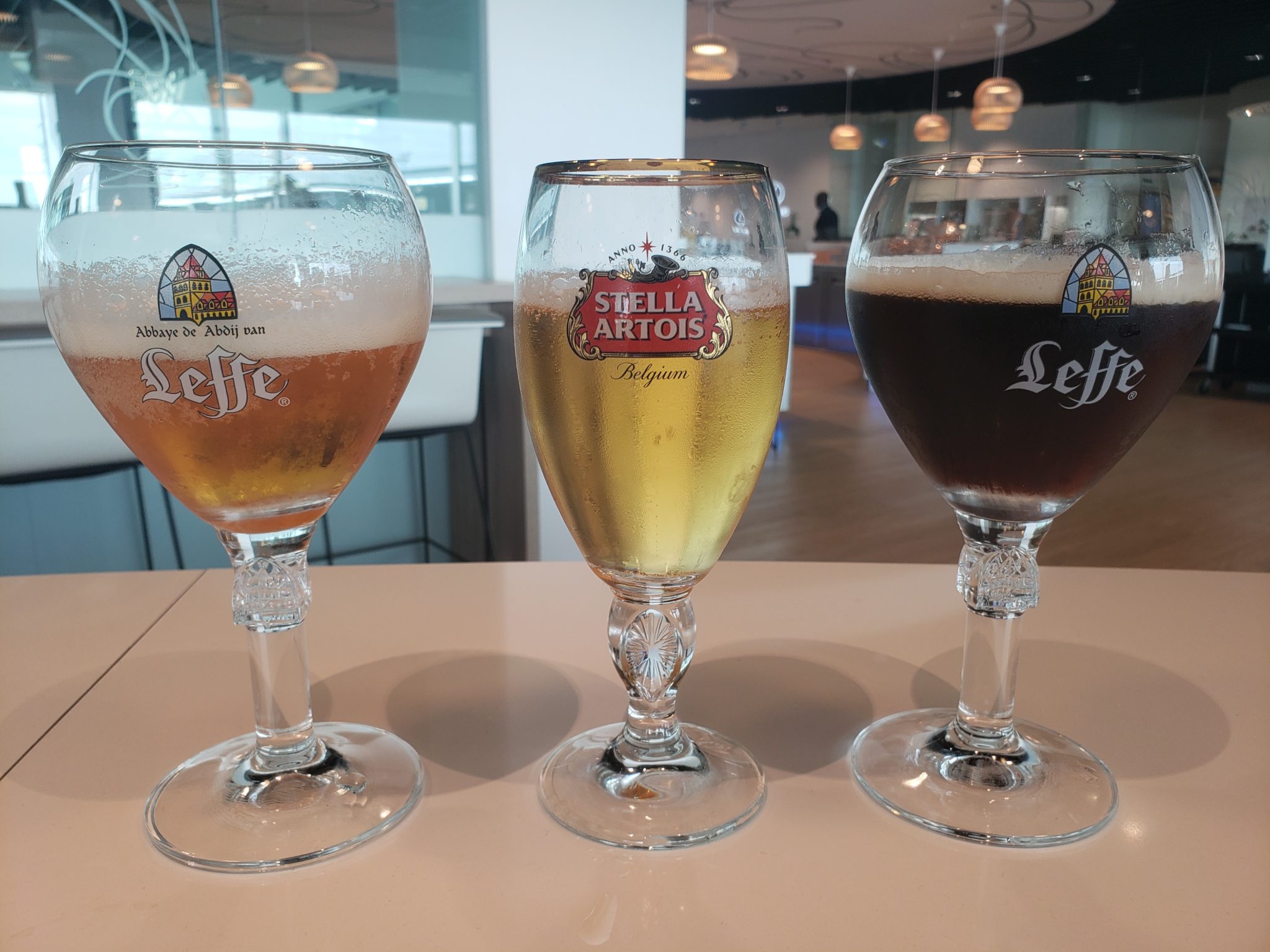 a group of glasses of beer