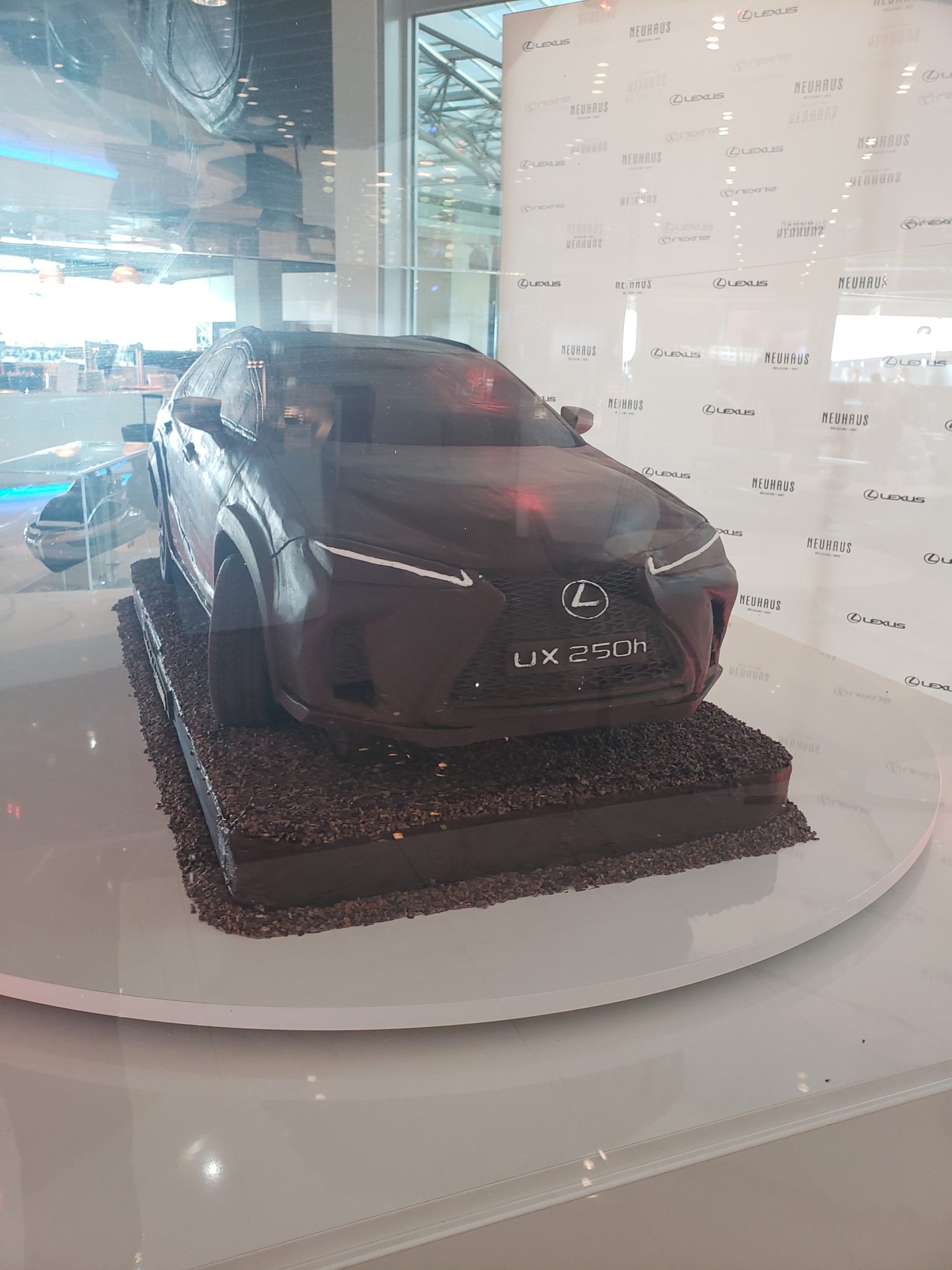 a chocolate car on a table