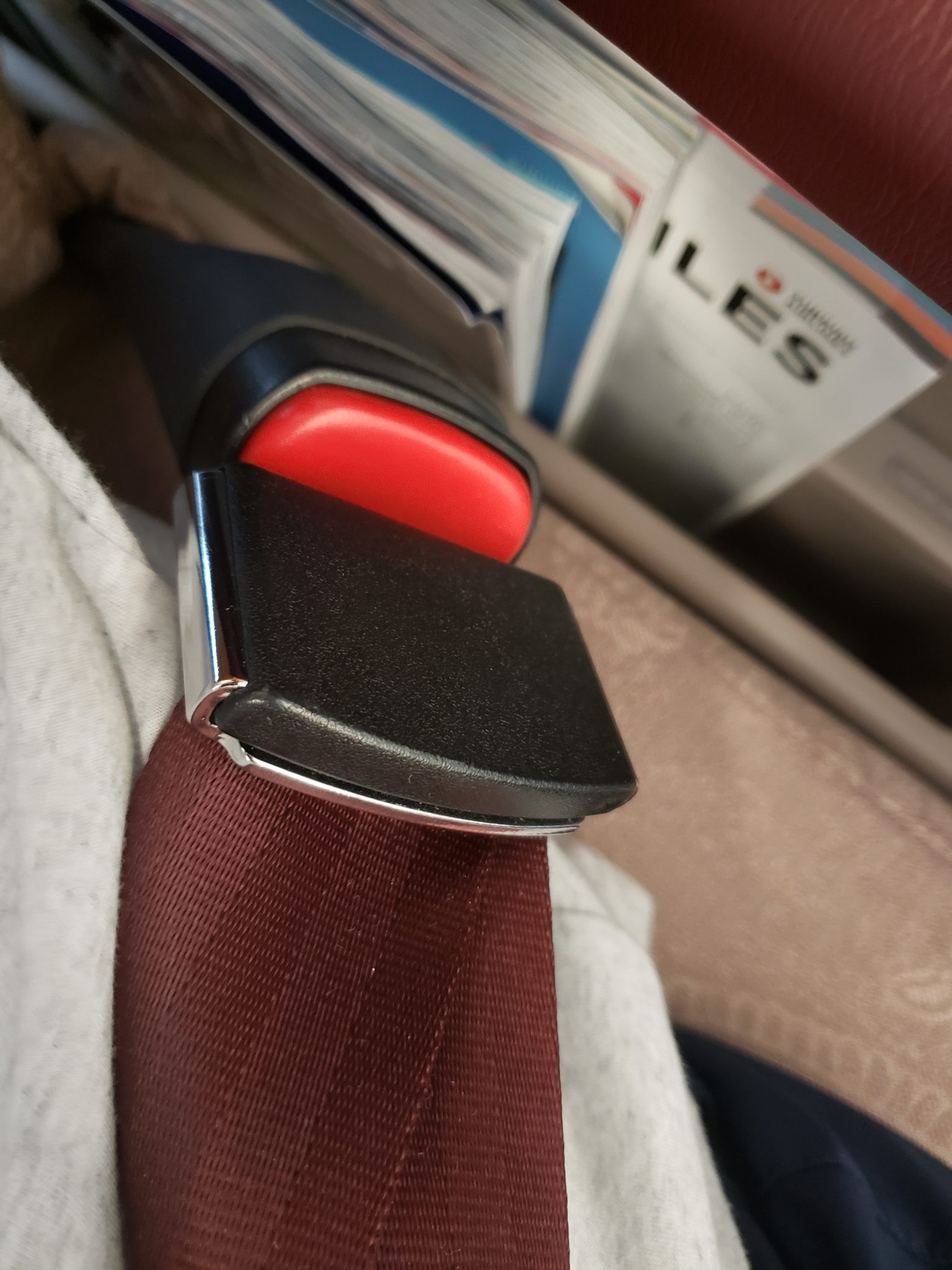 a seat belt with a seatbelt buckle