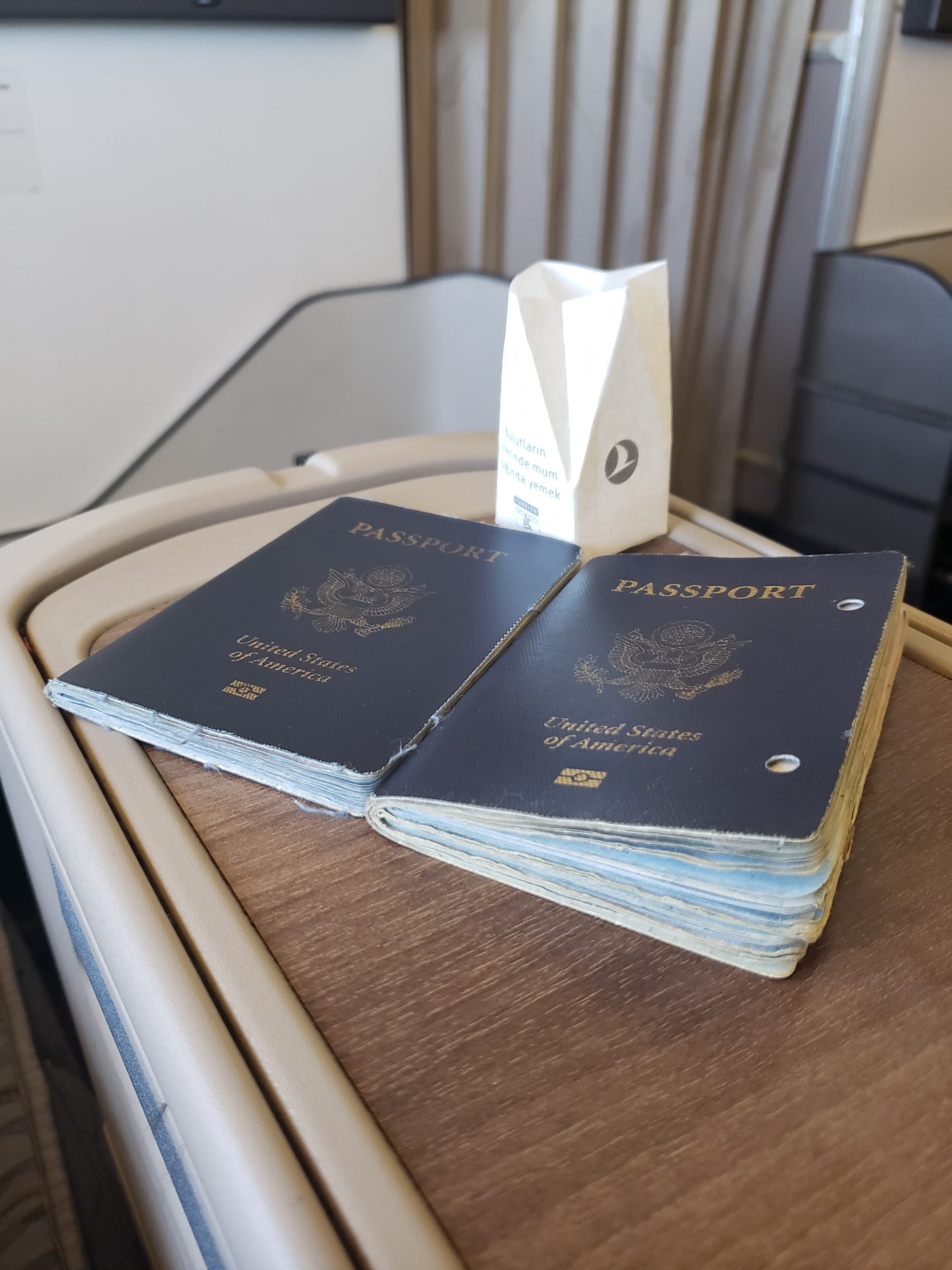 a group of passport on a table