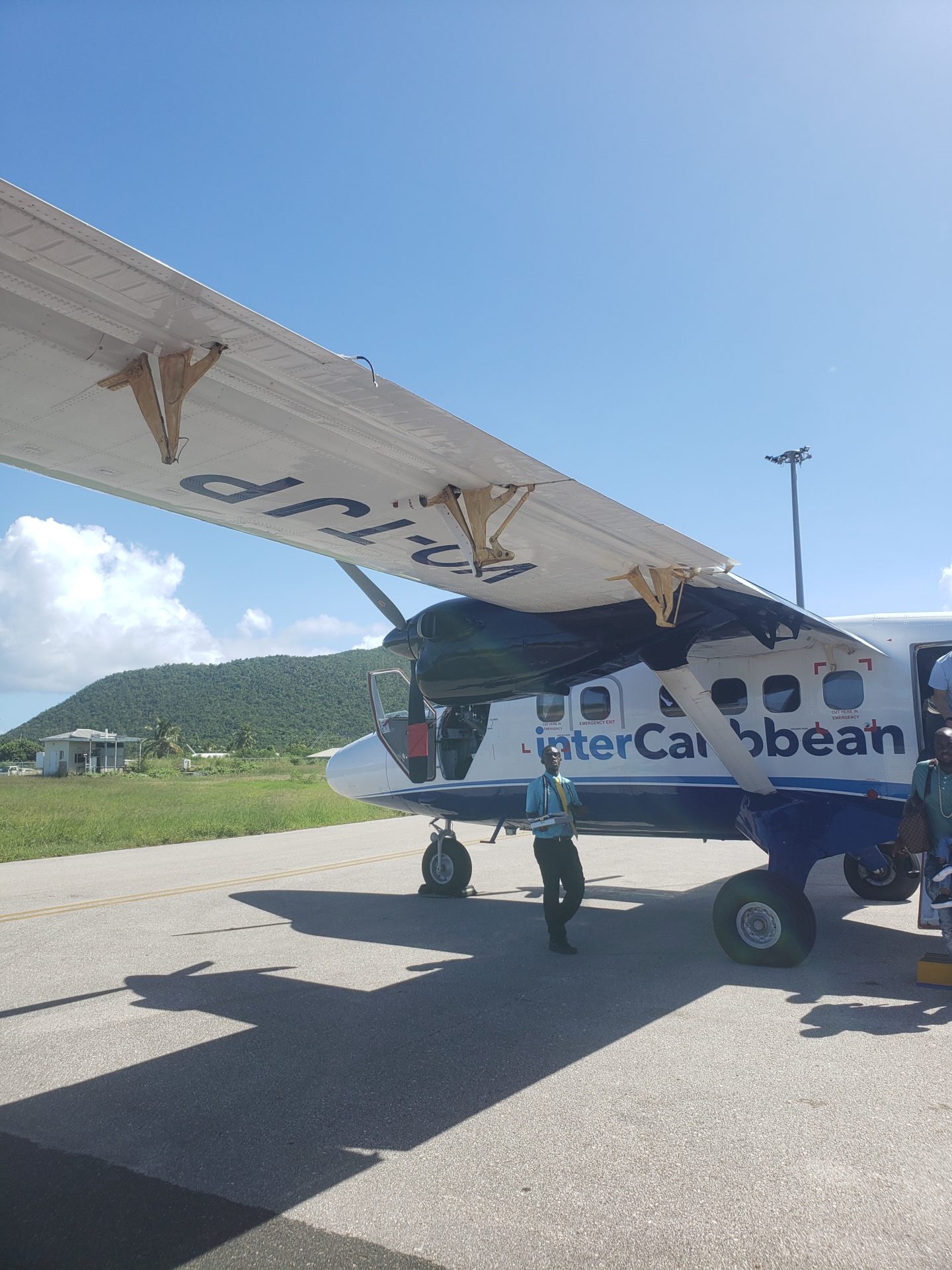 a plane on the runway