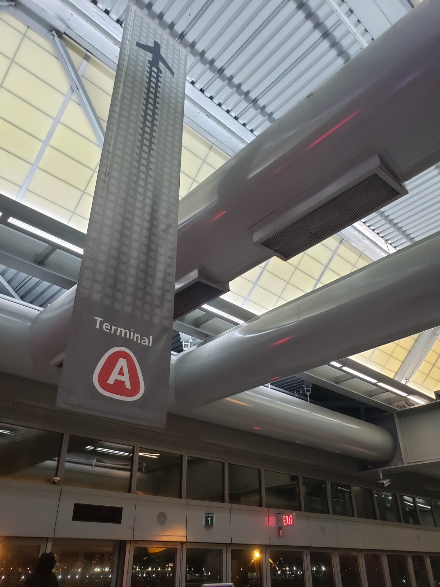 a large white pipes in a building