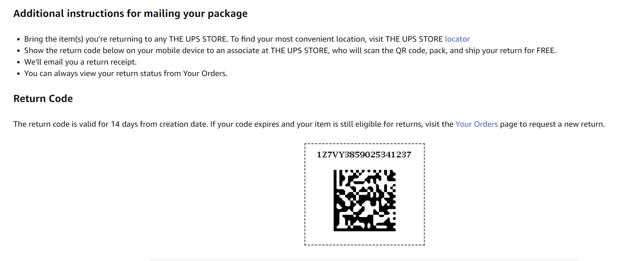 a qr code on a package