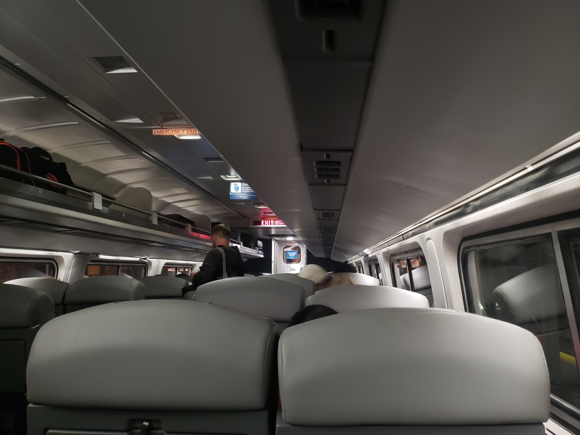 inside a train with people on it