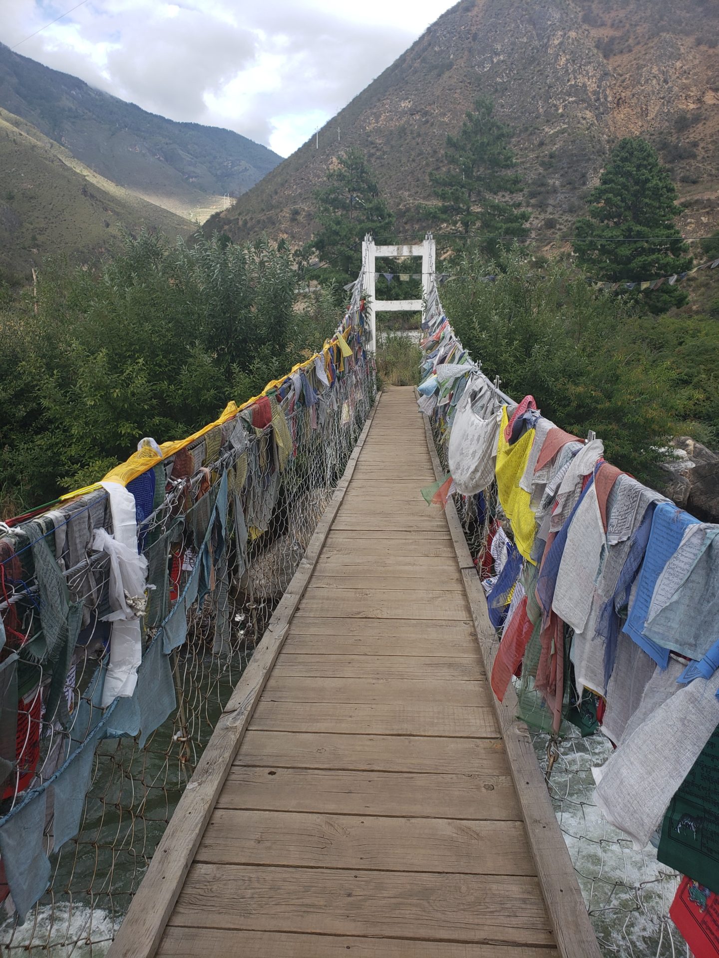 a bridge with clothes on it