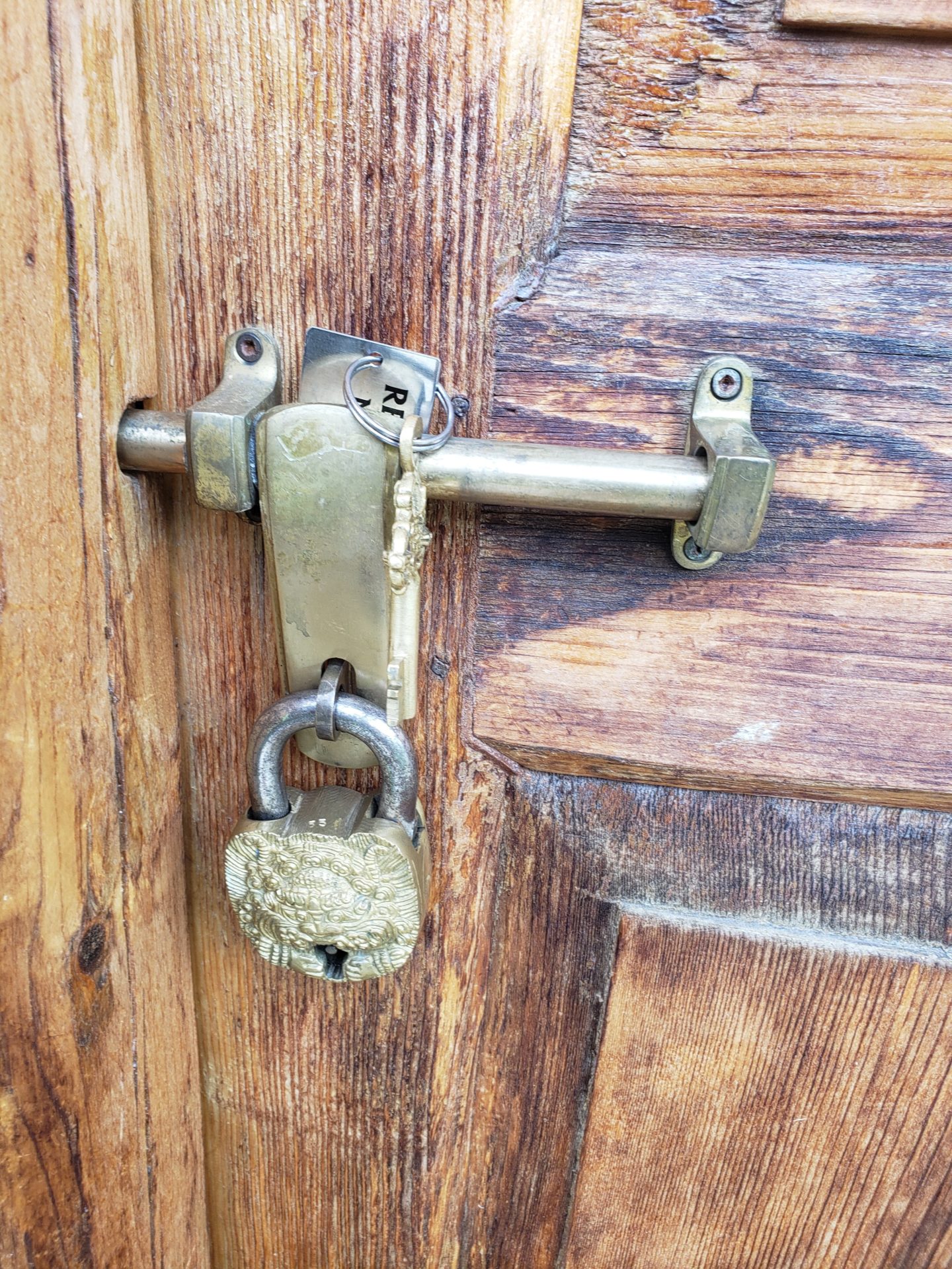 a close up of a door lock