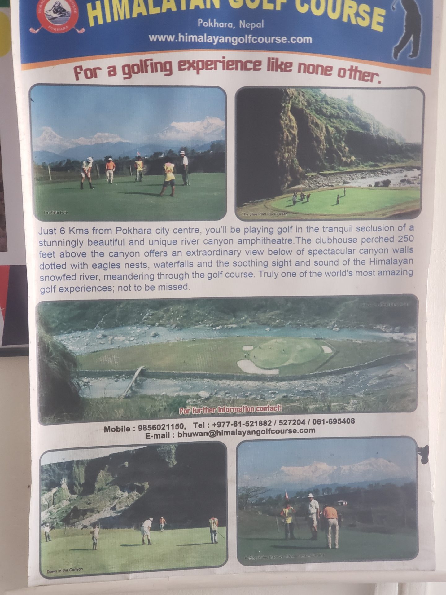a poster with pictures of people playing golf