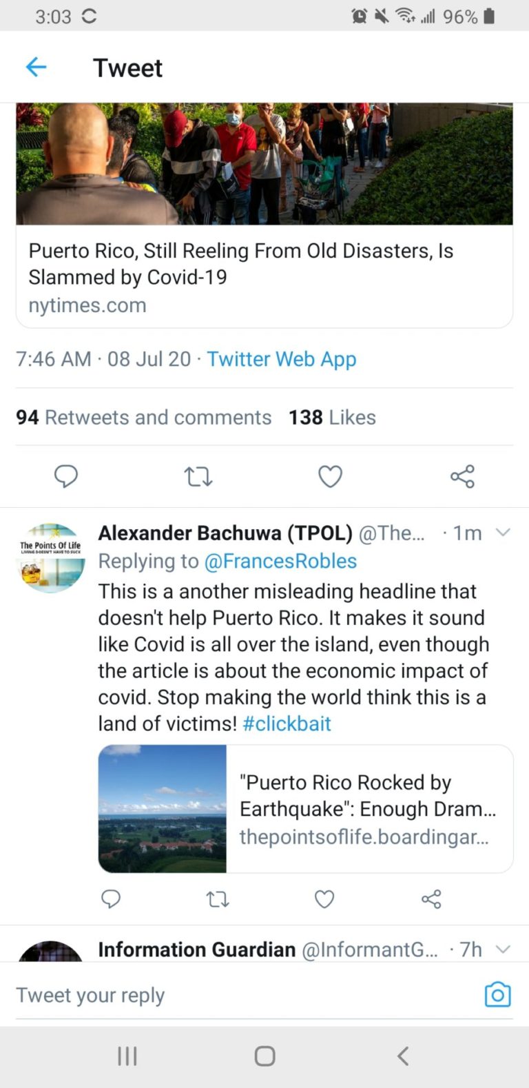 Dispelling Puerto Rico’s ‘Covid Crisis’: Tweeting @NYT Worked