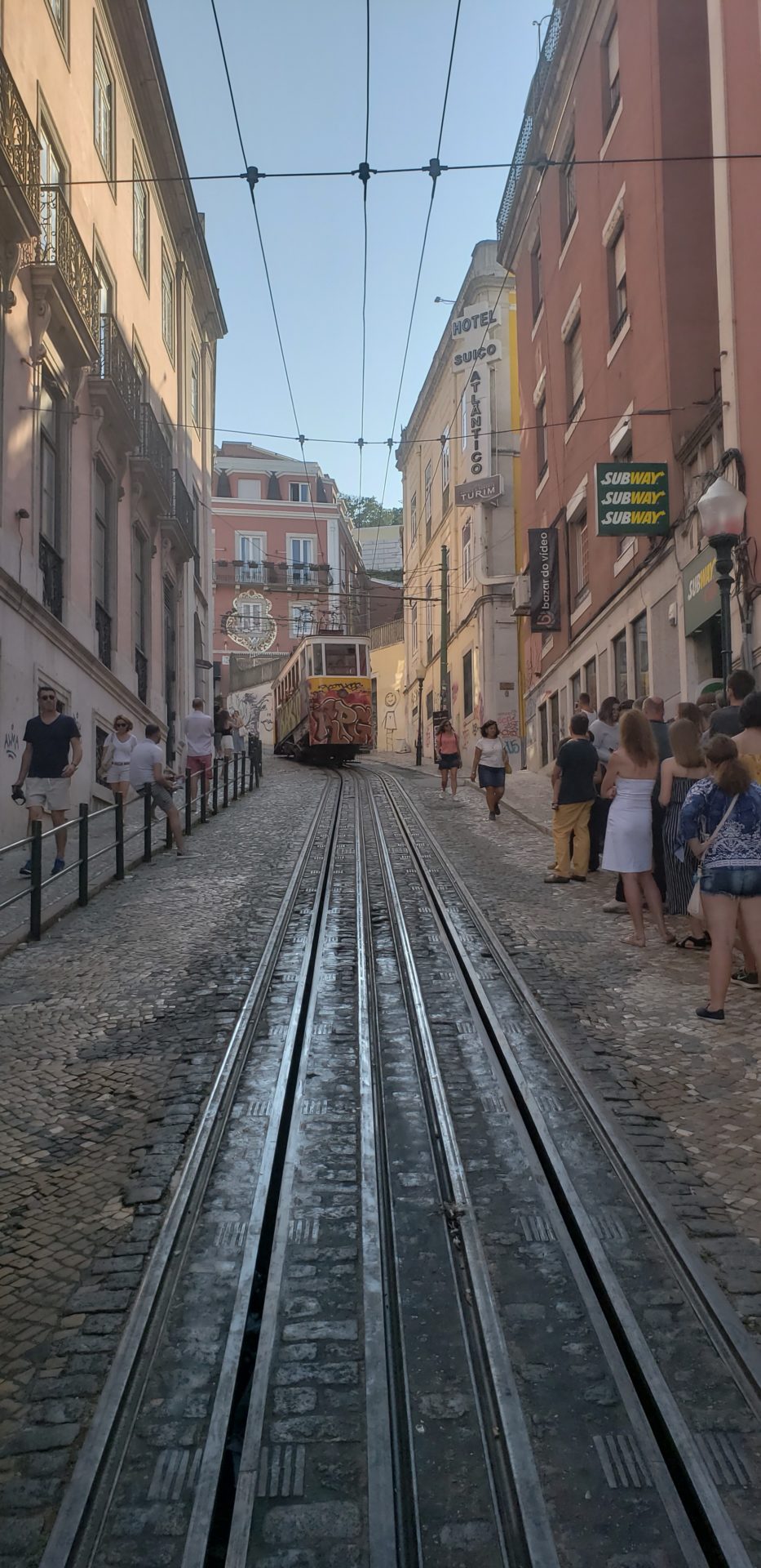 a train tracks in a city