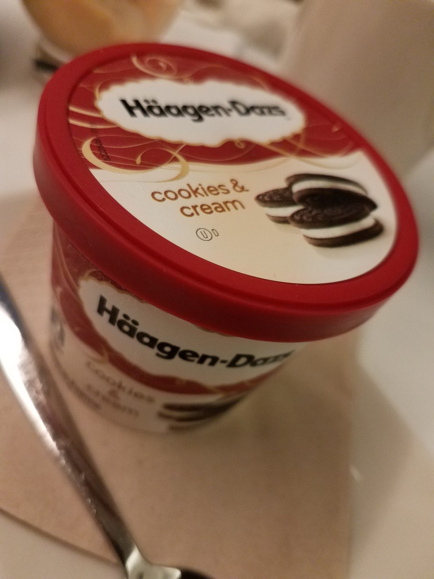a container of ice cream