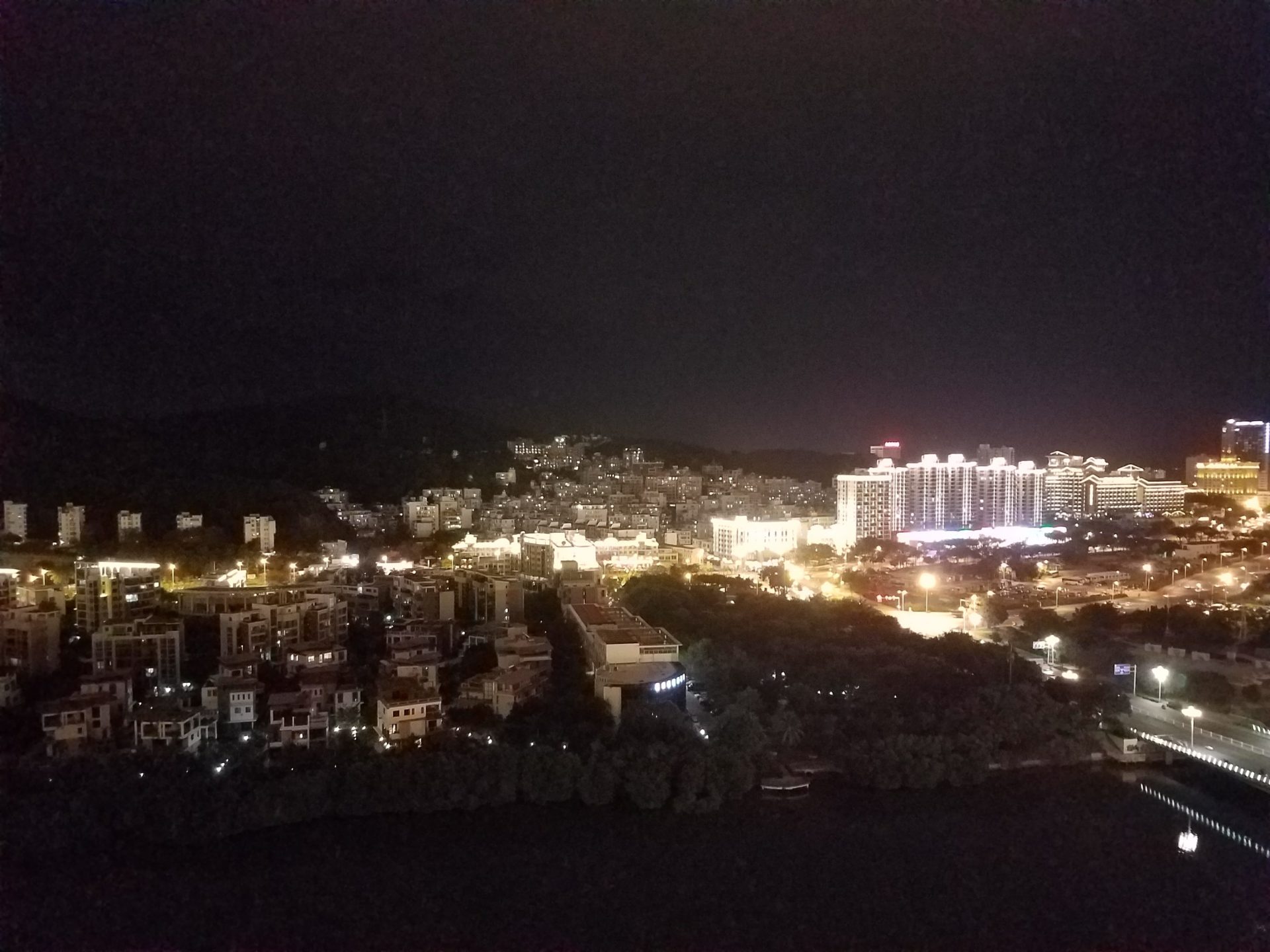 a city at night with lights