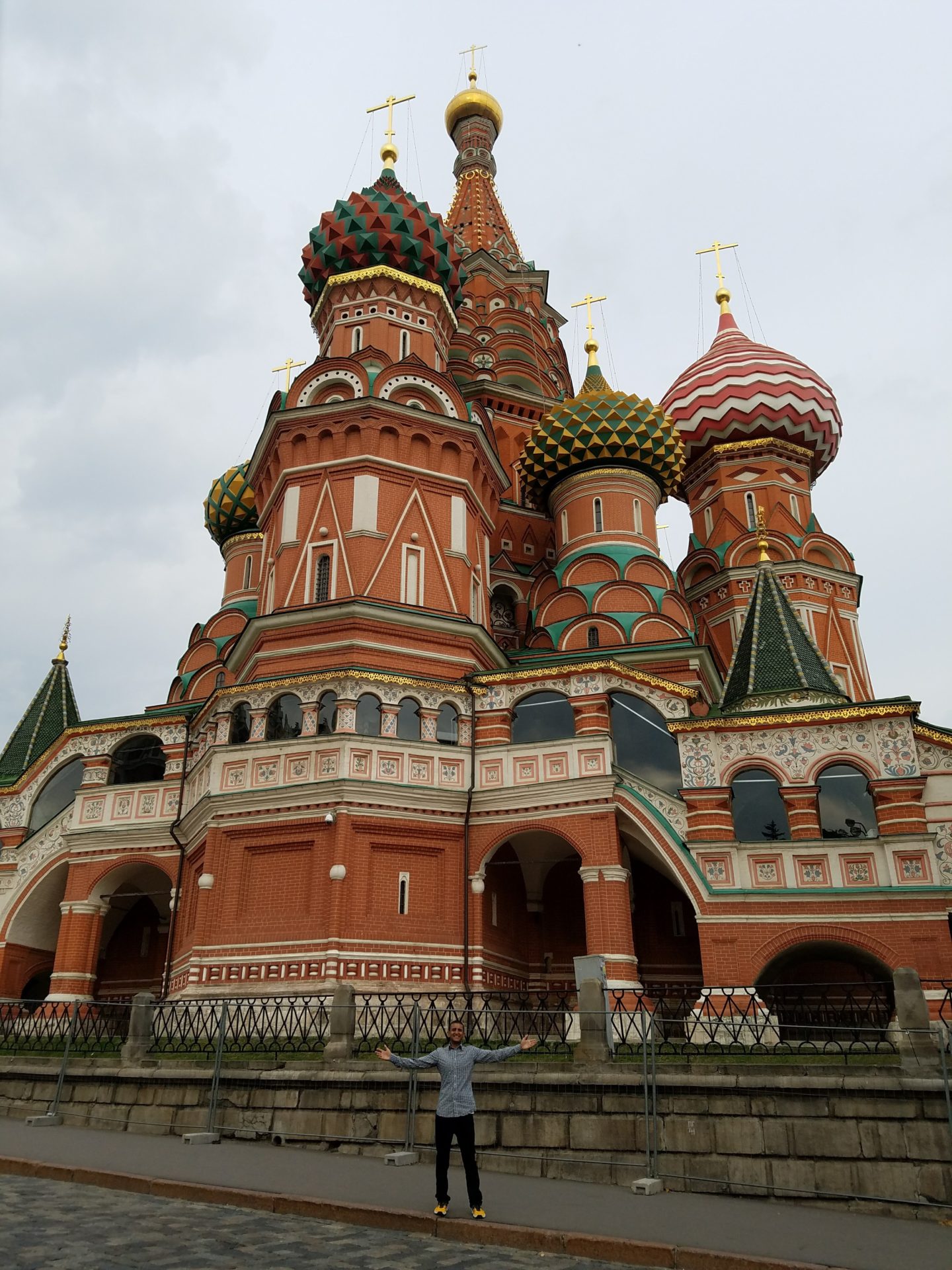 a building with colorful domes