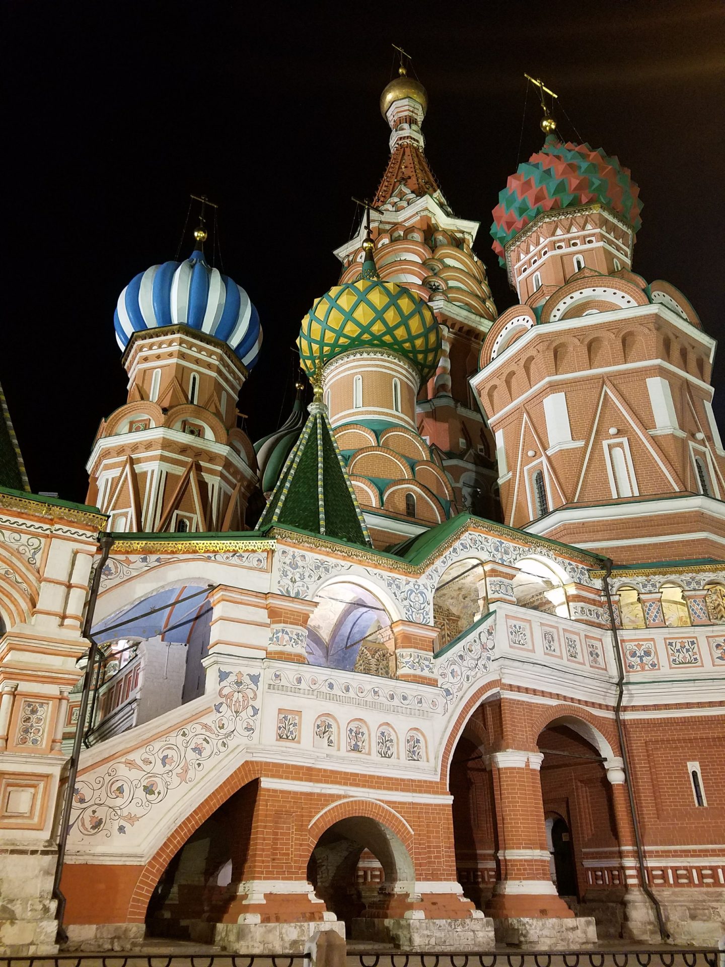 a building with colorful domes