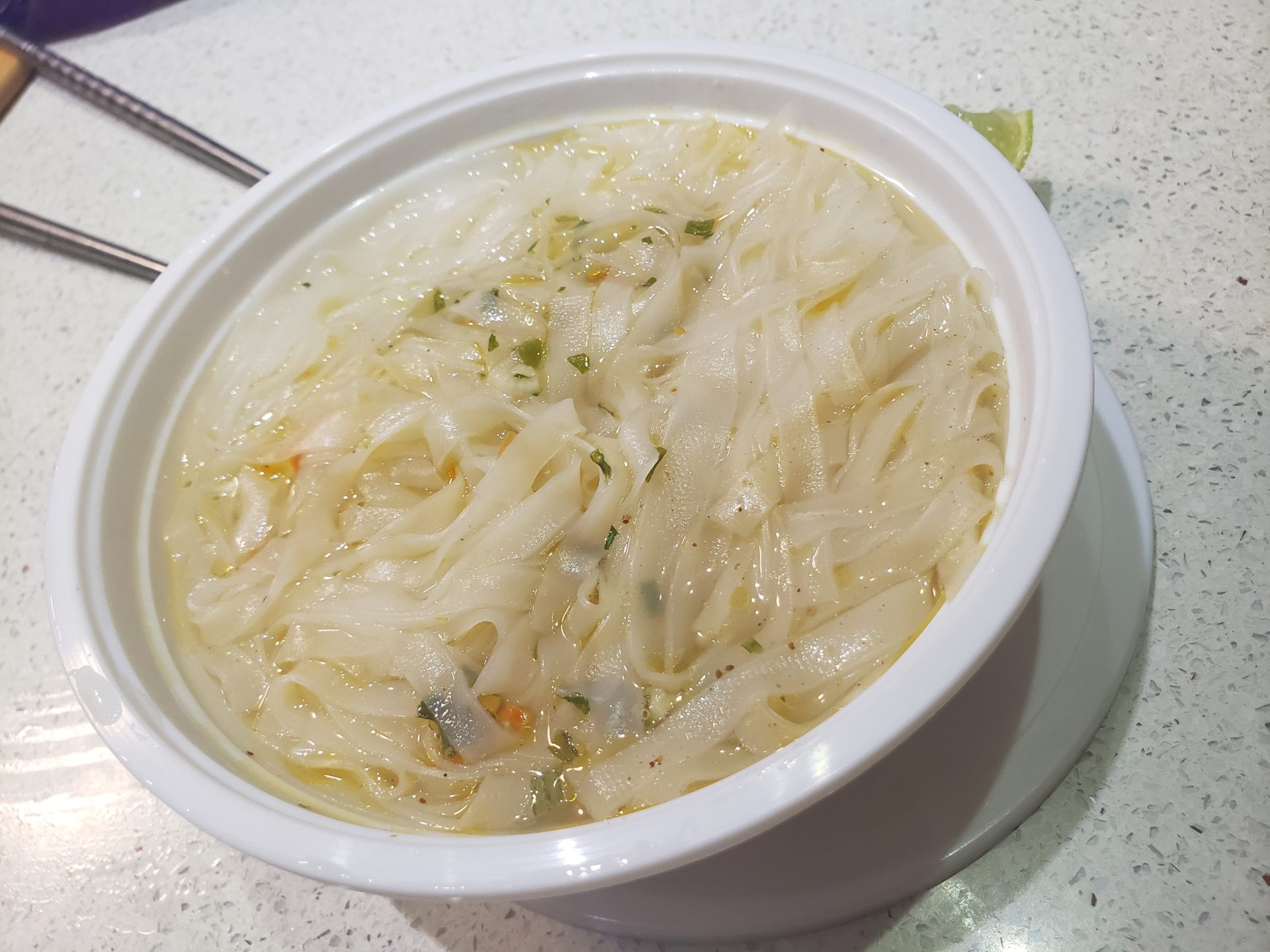 a bowl of noodle soup