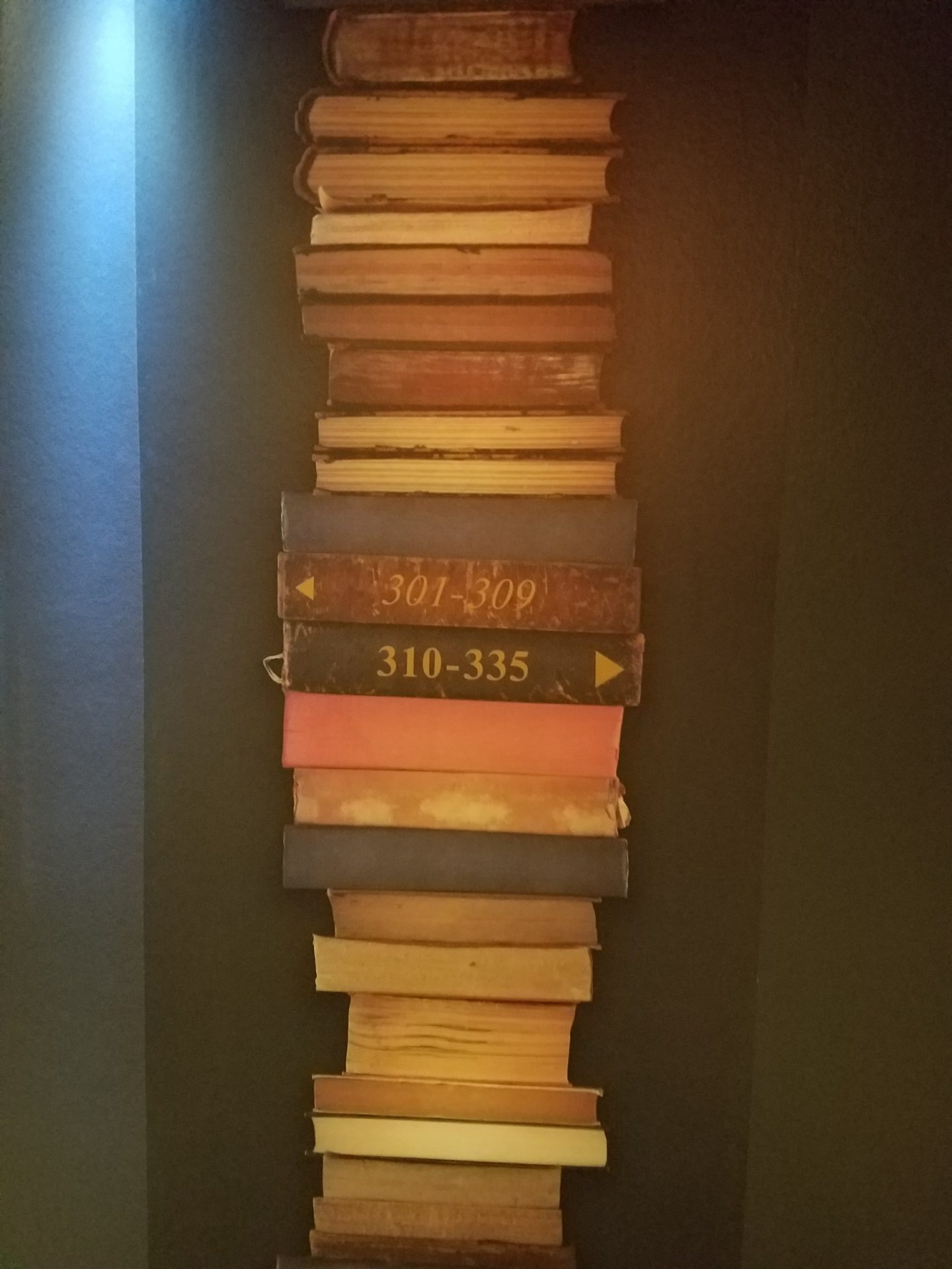 a stack of books on a shelf