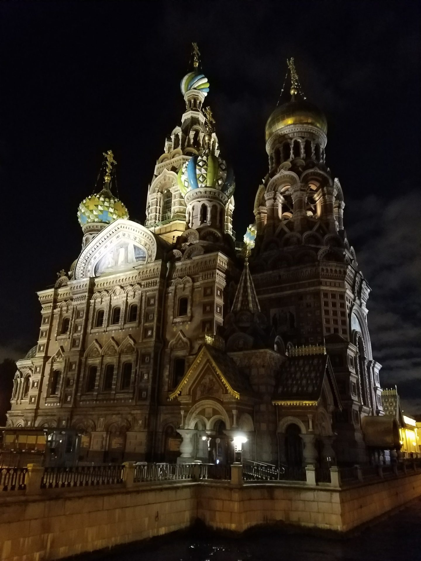 Church of the Savior on Blood with a large dome and gold domes