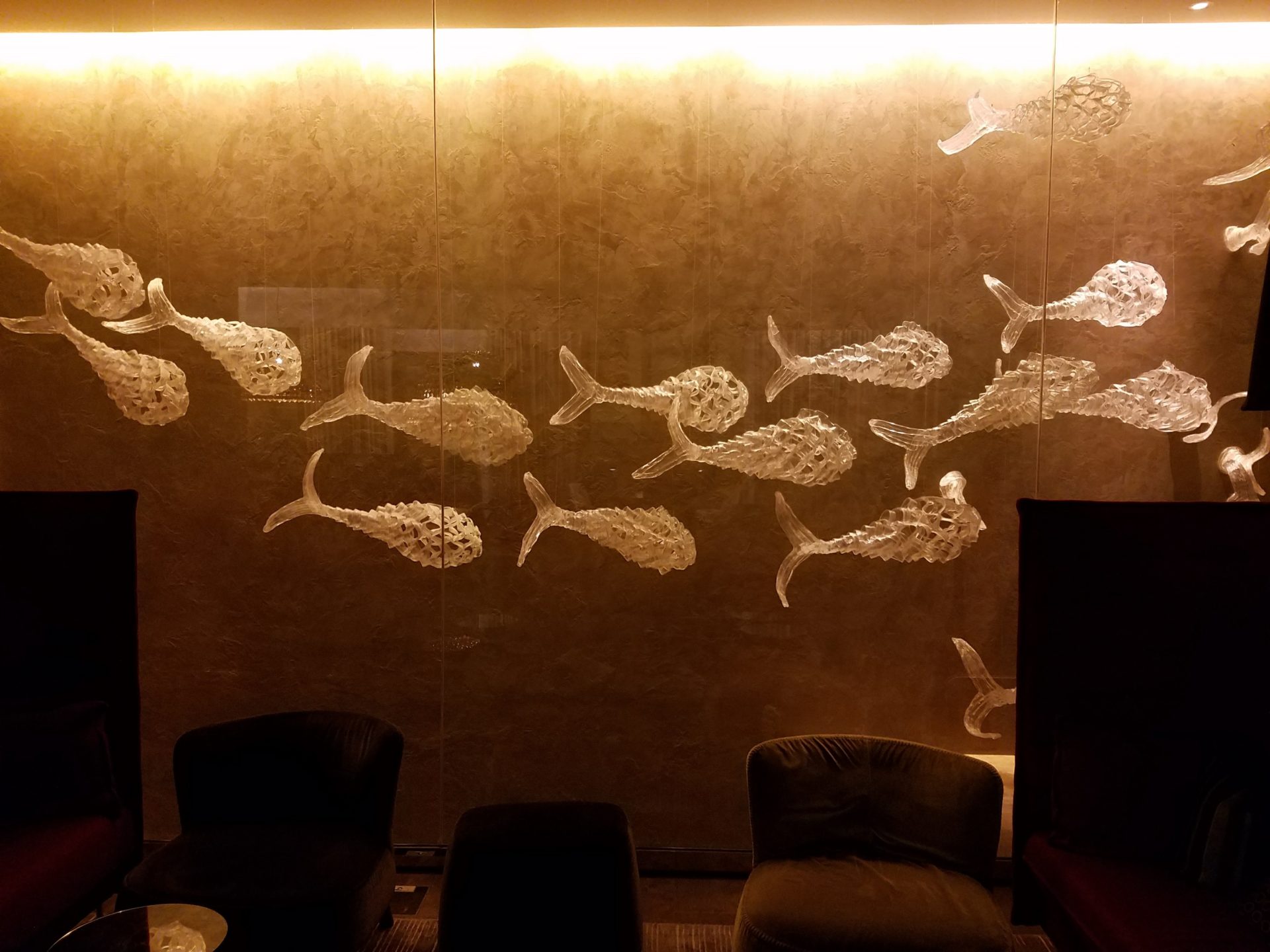 a wall with fish on it