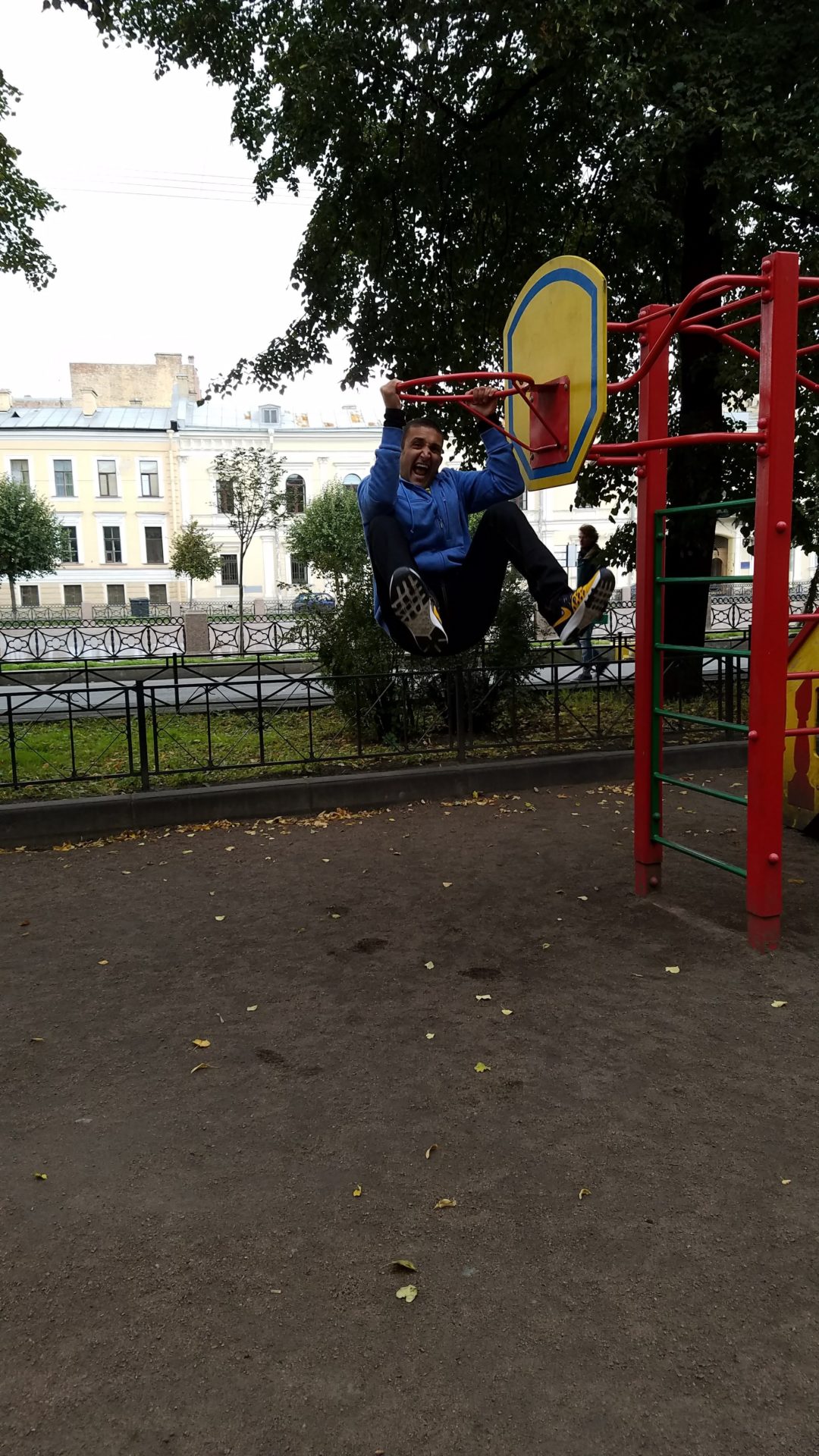 a man from a playground equipment